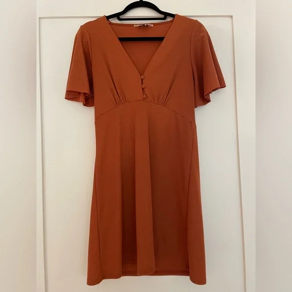 orange flowy dress short Harmony Mini Dress - Orange (FINAL SALE)